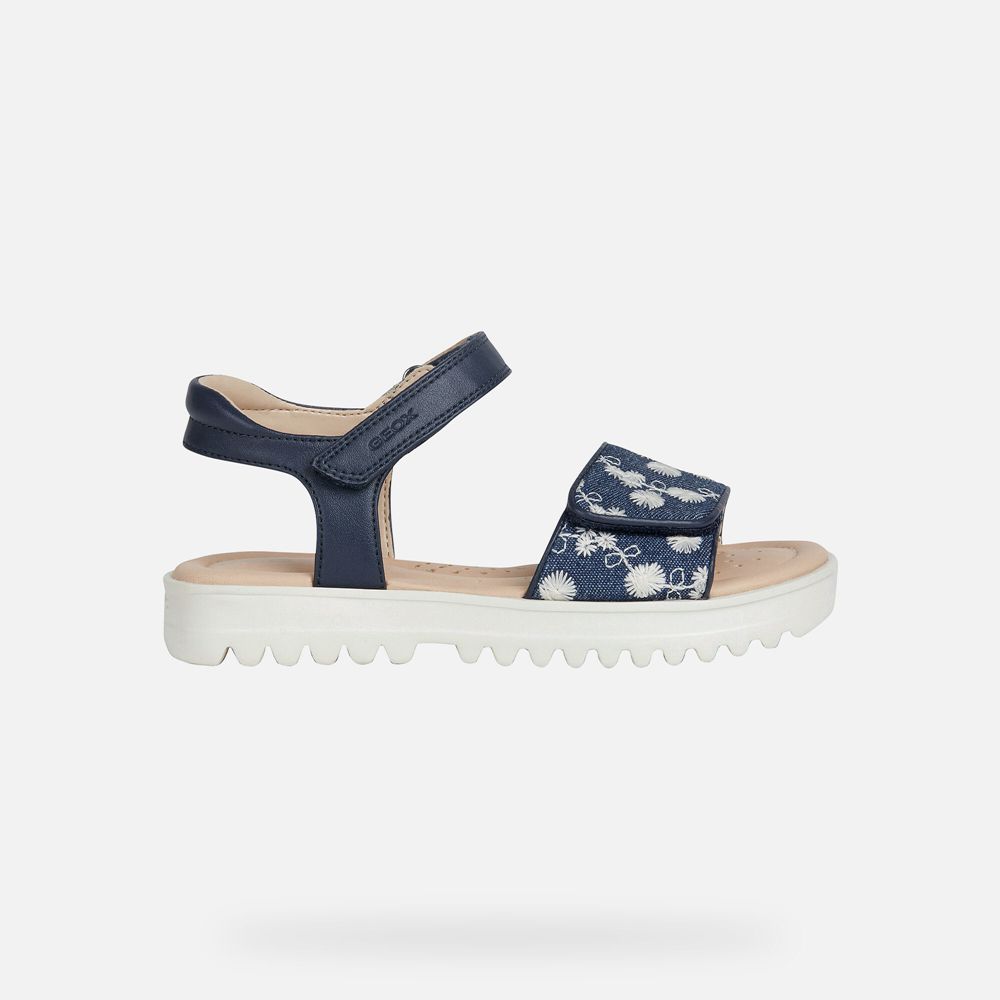 Geox Sandals Navy Coralie - Geox Girls Shoes - MZXYWV501